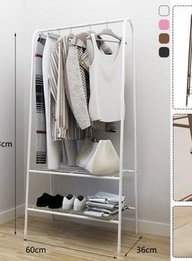 Metal Coat Rack Floor Shelf Stand with Wheels Multifunction