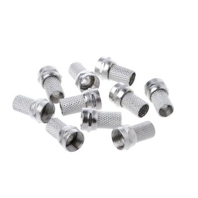 10 Pcs 75-5 F Connector Screw On Type 适用于 RG6 Satellite T