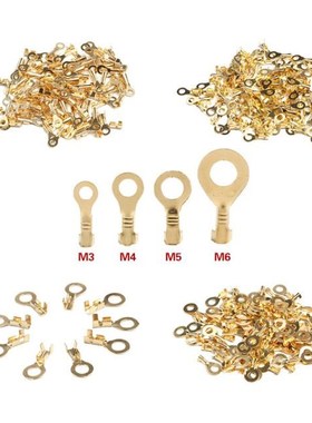 100PCS/set Non-insulated M3 M4 M5 M6 Ring Cable Lugs Termina