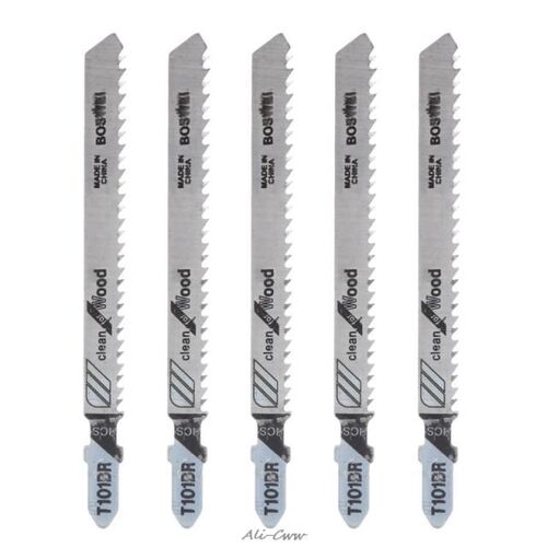 5Pcs/Set T101BR HCS 100mm Jigsaw Blades Clean 适用于 Wood La