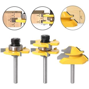 3PCS 3-Tooth T-type mortise + 45 Degree mortise High Quality