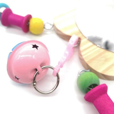 Unbreakable Hanging Bird Mirror Chicken Toys with Bell Chick