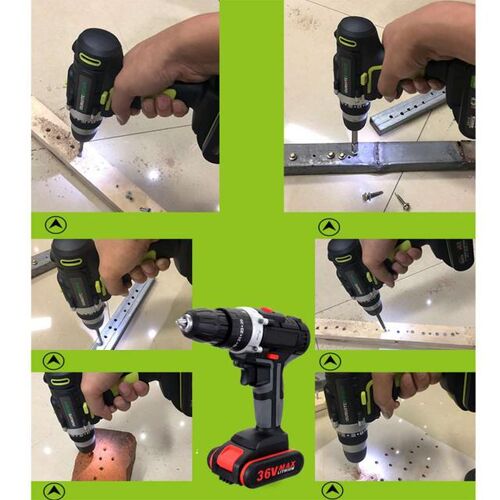 36V Electric Cordless Drill Double-Speed Adjustment LED Work
