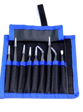 Tweezers Kit Antis-static Stainless Steel Precise Jewelries-