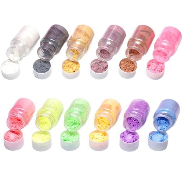 12 Pcs Pearlescent Powder Epoxy Slim Foam Crystal DIY Handma