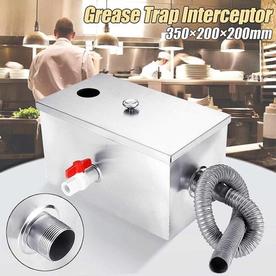 350*200*200mm Stainless Steel 8LB Grease Trap Interceptor Oi