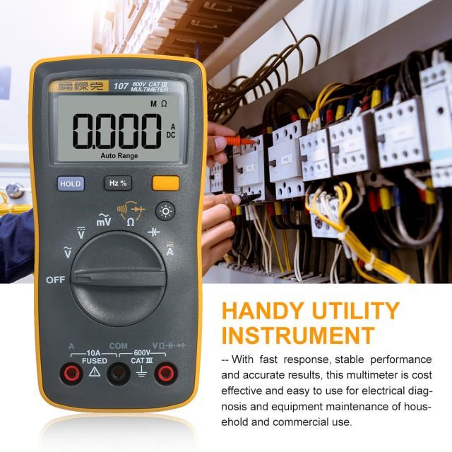FLUKE 107 Digital Multimeter 6000 Counts Handheld Voltmeter
