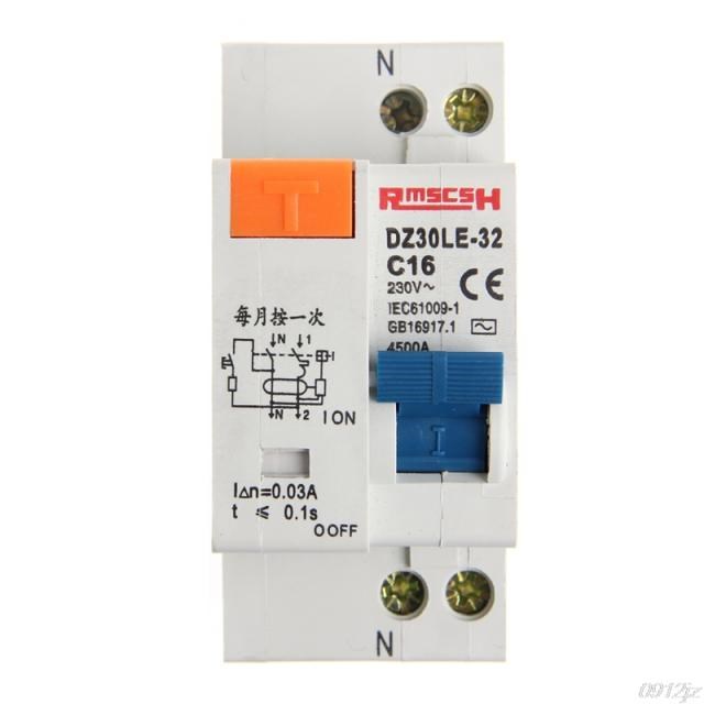 DZ30LE-32 1P+N 16A 230V 220V 50HZ/60HZ Residual Current Circ