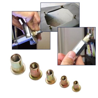 100Pcs Rivet Set Zinc Plated Carbon Steel Rivets Threaded Ri
