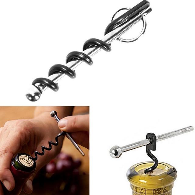 1PC Portable Wine Corkscrew Stainless Steel Wine Opener With