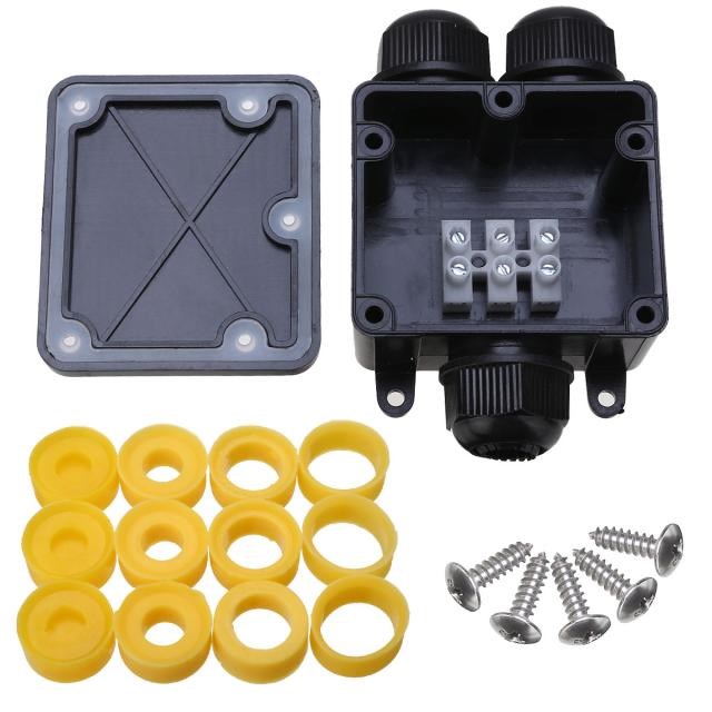 1pc 3-way IP68 Waterproof Junction Box Terminal Box Distribu