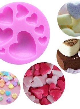 Loving Heart Shape Silicone Fondant Mold DIY Colorful Sweet