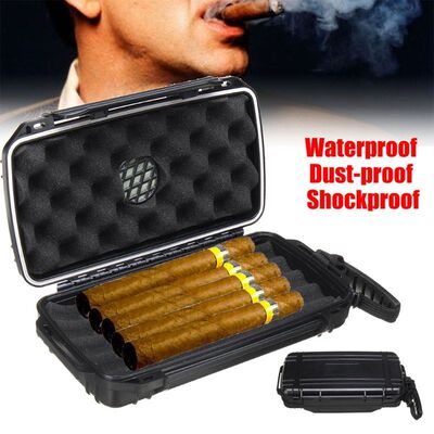 Portable Cigar Plastic Travel Humidor Case Waterproof Dustpr