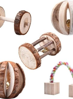 5pcs Amusing Pet Accessories Wooden Care Safe Small Animal P