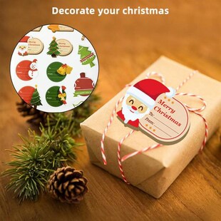 Merry Christmas Sticker Labels Santa Claus Snowman Sealing S