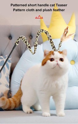 1PC  Toy  Teaser Stick Leopard Pattern Cloth Strip