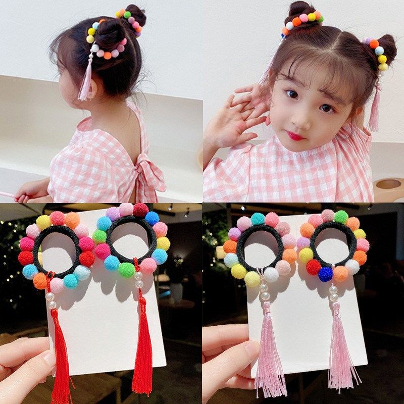 2pcs/lot chinese style childrens new year kawaii hair ring