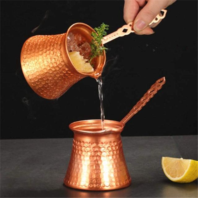 Copper plated hammer point Turkish Coffee Cup milk pot bucke