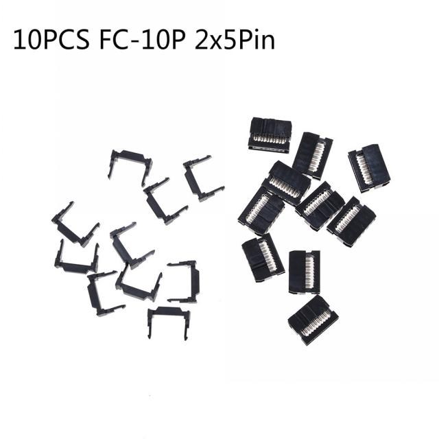 New 10PCS FC-10P 2x5Pin Dual Row Pitch 2.54mm IDC Socket Con
