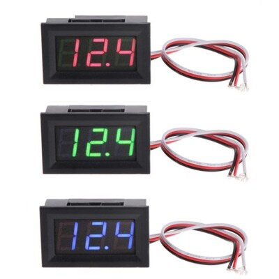 DC 0-40V Mini Voltmeter Digital LED Voltage Meter Red/Blue/G