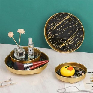 Metal Jewelry Storage Tray Marble Food Serving Tray Dessert