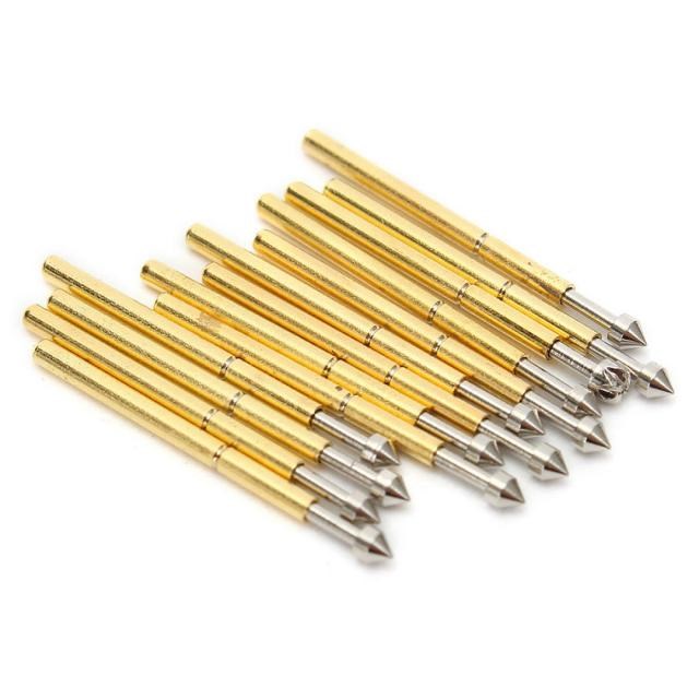 100pcs Gold Plated P75-E2 1.3mm Conical Head Spring Test Pro
