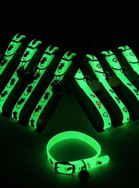 Pet Glowing Collars With Bells Glow At Night Dogs Cats Neckl