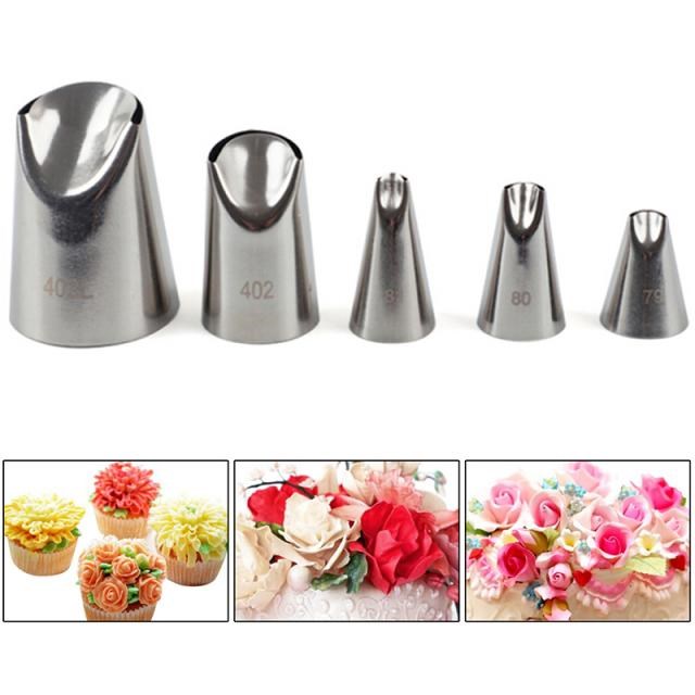 5Pcs/Set chrysanthemum Flower Icing Piping Nozzles Tips Cake
