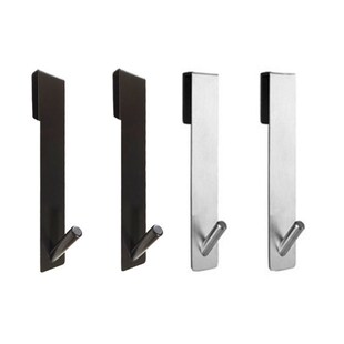 2x Stainless Steel Hook Behind the Door Coat Hooks Over Door