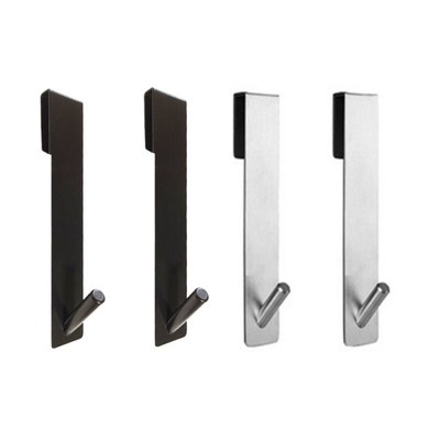 2x Stainless Steel Hook Behind the Door Coat Hooks Over Door