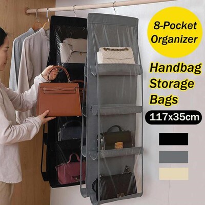 8 Pocket Foldable Shelf Bag Folding Hanging Bag Purse Handba