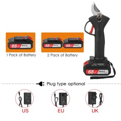 Cordless Pruner Electric Pruning Shear with 2000mAh Lithium-