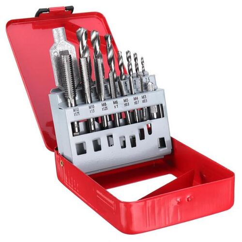 16Pcs/Set High speed steel Screw Tap Drill Bit Set M3-M12 Me