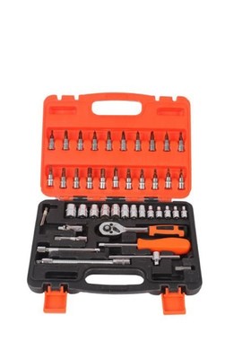 53pcs Automobile Motorcycle Car Repair Tool Box 46 pcs Preci