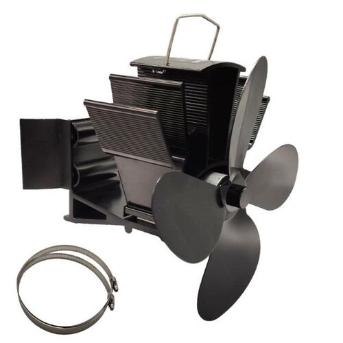 4 Blade Heat Powered Fireplace Stove Fan Log Wood Burner Eco