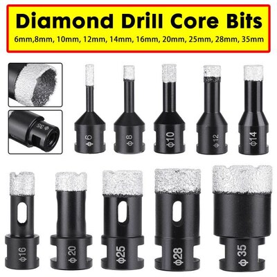 6mm-35mm Diamond Vacuum Brazed Dry Drilling Core Bits M14 Th