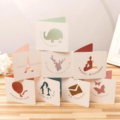 8 Styles Creative Greeting Card DIY Gift Wishing Cards Messa