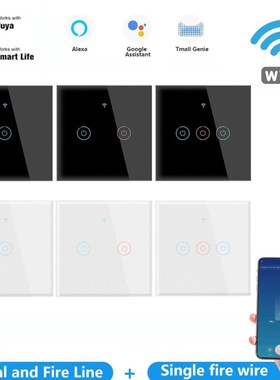 Tuya Wifi Wall Touch Switch Remote Control 1 2 3 Gang Wirele