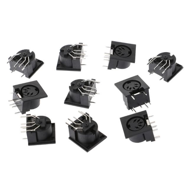10 Pcs/Set PCB Panel Mount Female Connector DIN5 DIN 5-Pin R