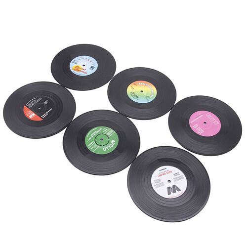 Fashion Vinyl Silicone Record Retro Type Drink Coasters Cup