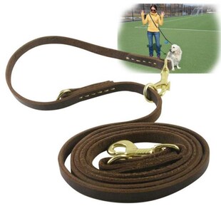 Dog Lead 适用于 Large Dogs Portable Greased Leather Lead Wit