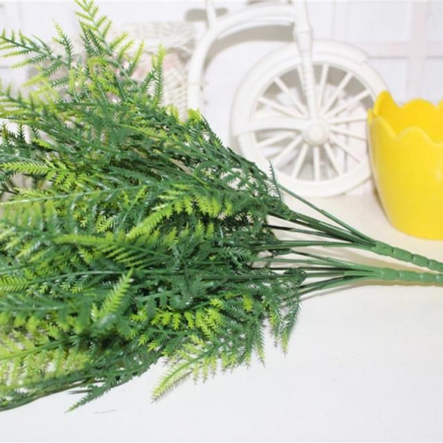 7 Fork Artificial Asparagus Fern Bush Plants Plastic Ferns G