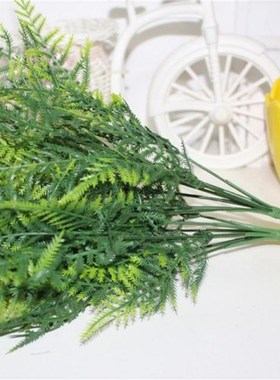 7 Fork Artificial Asparagus Fern Bush Plants Plastic Ferns G
