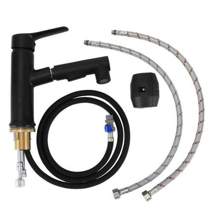 Home Pull Down Faucet Basin Sink Mixer Tap with Single Lever