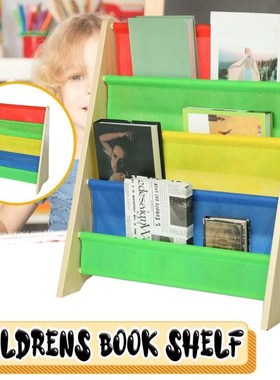 Three layer Wooden Bookcase Children Kids Book Shelf Rack St