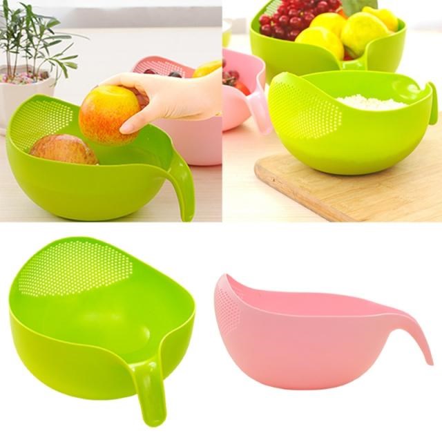 Washing Vegetables Fruit Colander Rice Draining Basket with