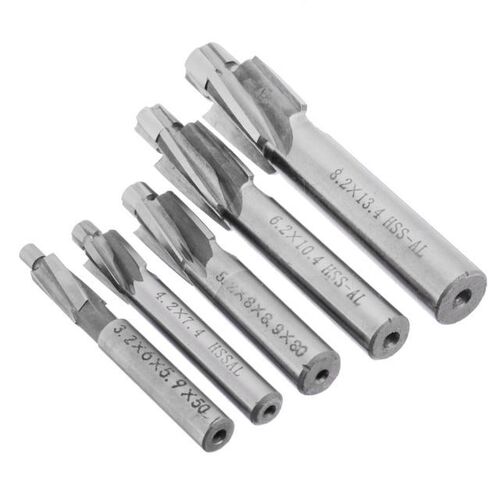 5pcs 4 Flute Countersink End Mill Set HSS AL Pilot Slot Dril