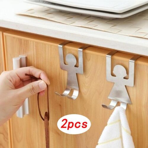 2pcsCartoon humanoid door back type hook traceless nail-free
