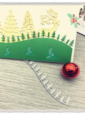 2020 Row of small trees cutting die 适用于 Christmas Greetin