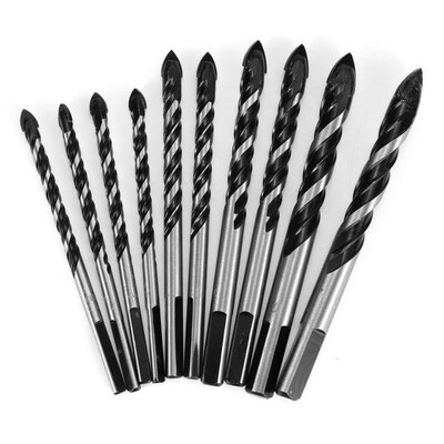 10PCS Triangular Shape Handle Tile Bits Glass Ceramic Concre